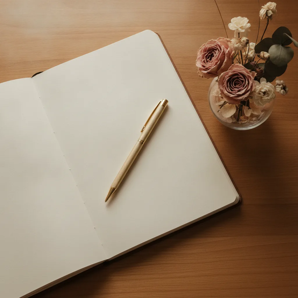 Open journal with morning light